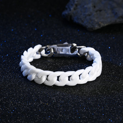 Men's Cuban Link Ceramic Bracelet Hypoallergenic