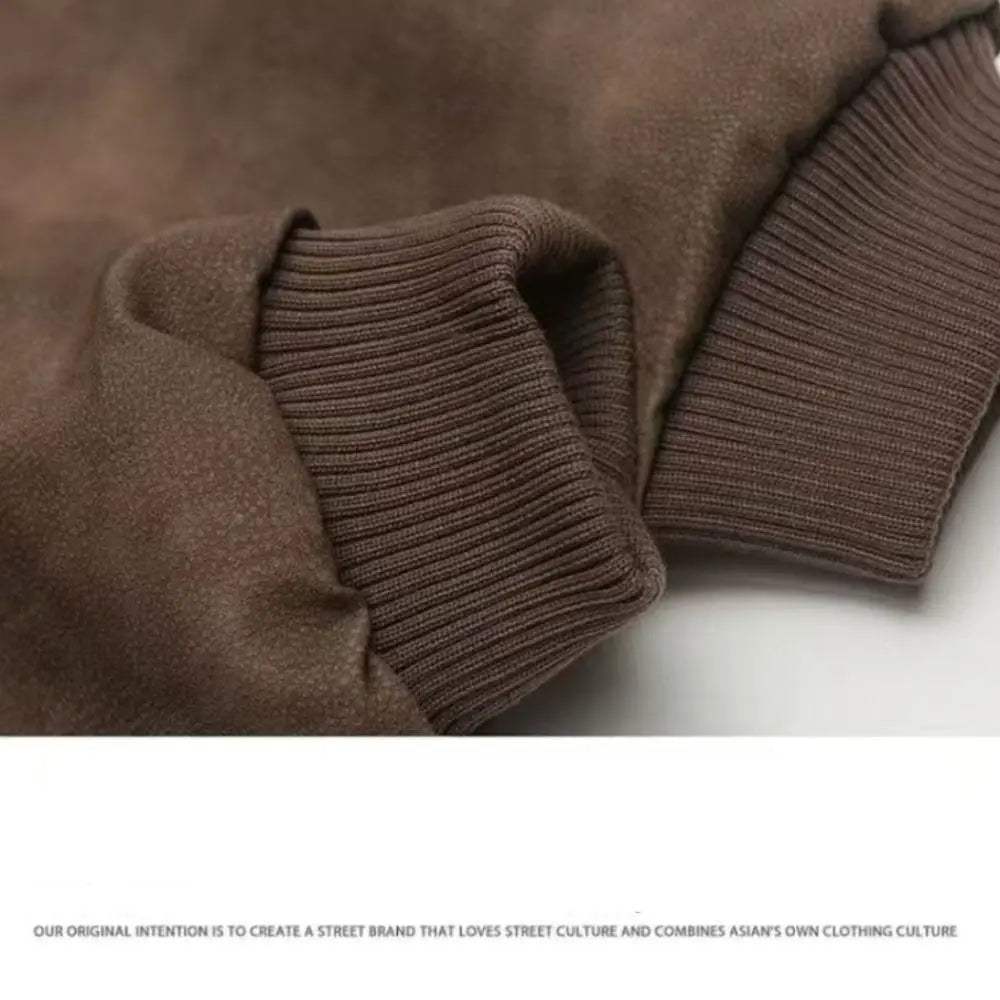Outerwear Loose Fit Men Jackets Solid Color Thick Turn Down Collar Jacket Long Sleeves Windproof Flight Jacket Daily Commute