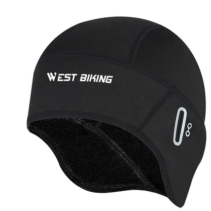 WEST BIKING Winter Fleece Cycling Cap Windproof Thermal Skull Cap Helmet
