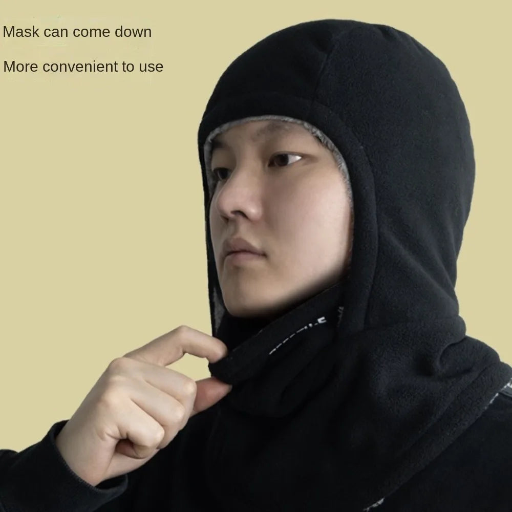 Warm Headgear Fleece Balaclava Cycling Cap Cold-proof Windproof Warm Hood and Hat Thicken Thermal Ski Windproof Cap Women Men