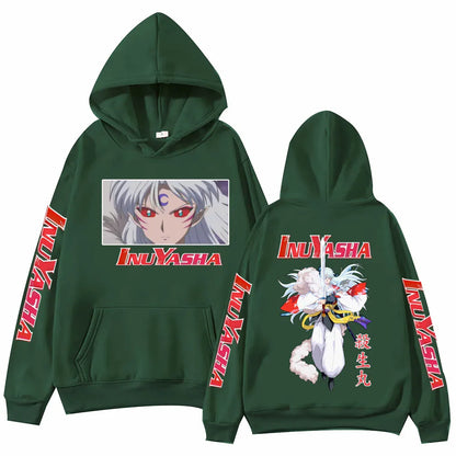 Anime InuYasha Sesshoumaru Hoodie Harajuku Hip Hop Pullover Tops Fans Gift