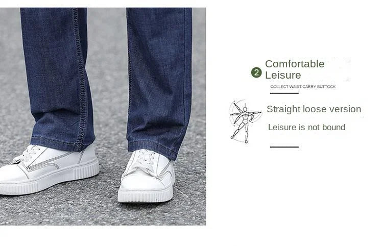 Jeans Men's Summer Straight Leg Loose Large Leg Autumn Thick Wear-resistant Men's Casual Pants Korean Trousers