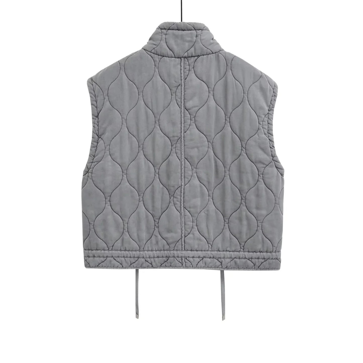 2026 Autumn Winter Fashion Washing Waistcoat Vintage Sleeveless Female Outerwear Chic Vest Tank Top Women Standing Collar Light