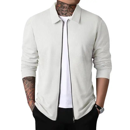 Outerwear Men's Autumn New Youth Waffle Lapel Slim Cardigan Men's Jacket  Ropa De Hombre Techwear Baseball Jacket Jaquetas