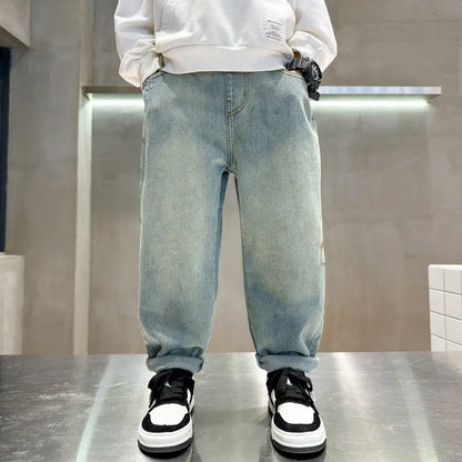 Jeans For Boys High Quality Children Clothes Casual Style Kids 2024 Spring Autumn New Arrival Denim Pants 5 6 7 8 9 10 11 12 14Y