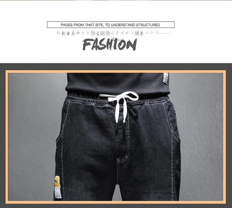 Mens Jeans Harem Pants Fashion Pockets Desinger Loose fit Baggy Moto Jeans Men Stretch Retro Streetwear Relaxed Tapered Jeans