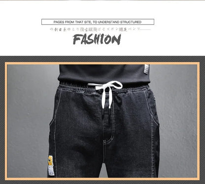 Mens Jeans Harem Pants Fashion Pockets Desinger Loose fit Baggy Moto Jeans Men Stretch Retro Streetwear Relaxed Tapered Jeans