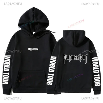 Hoodies Men Justin Bieber Purpose Tour fashion Print Hip Hop Streetwear Fleece Warm Hoody Men Women Pullover Hoodie Sweatshirt