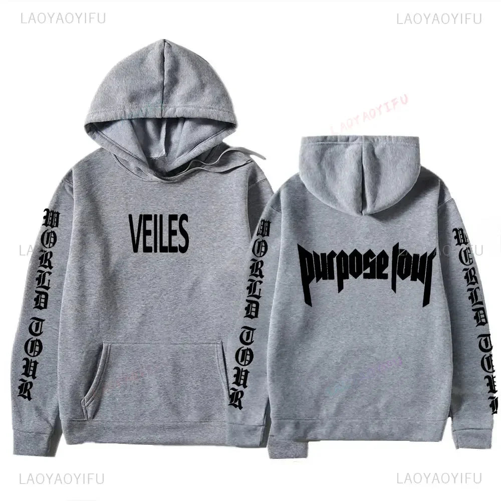 Hoodies Men Justin Bieber Purpose Tour fashion Print Hip Hop Streetwear Fleece Warm Hoody Men Women Pullover Hoodie Sweatshirt