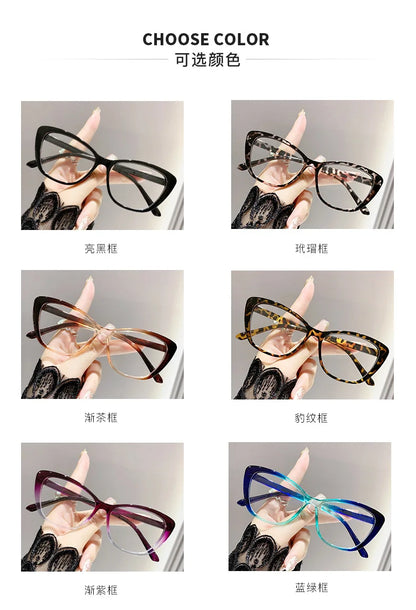Fashion Ladies Reading Glasses Women Men Trendy Luxury Design Presbyopia Eyeglasses Cat Eye Anti-blue Light Eyewear for Female