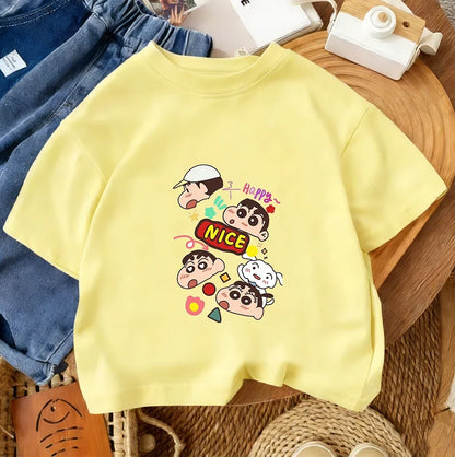 Summer Trendy Casual Tee Cute Cartoon Print tops