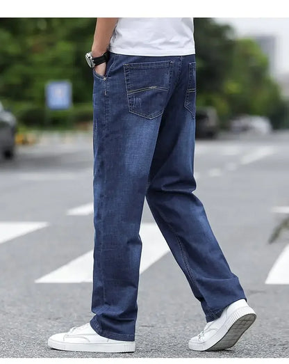 Jeans Men's Summer Straight Leg Loose Large Leg Autumn Thick Wear-resistant Men's Casual Pants Korean Trousers