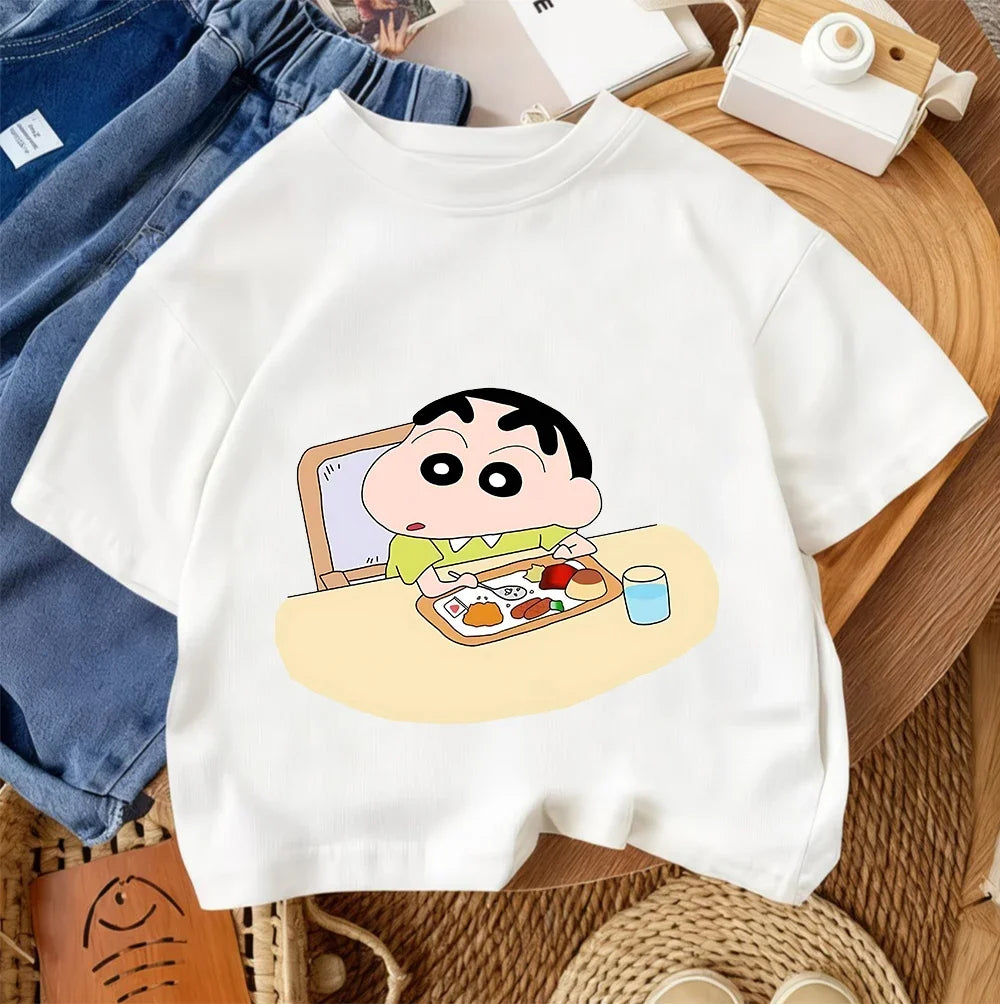 Summer Trendy Casual Tee Cute Cartoon Print tops