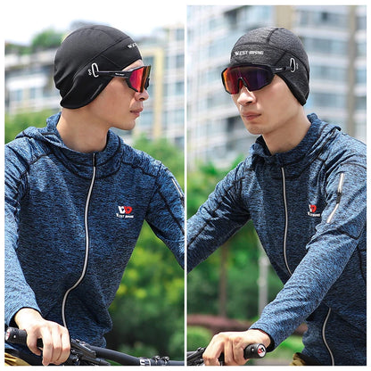 WEST BIKING Winter Fleece Cycling Cap Windproof Thermal Skull Cap Helmet