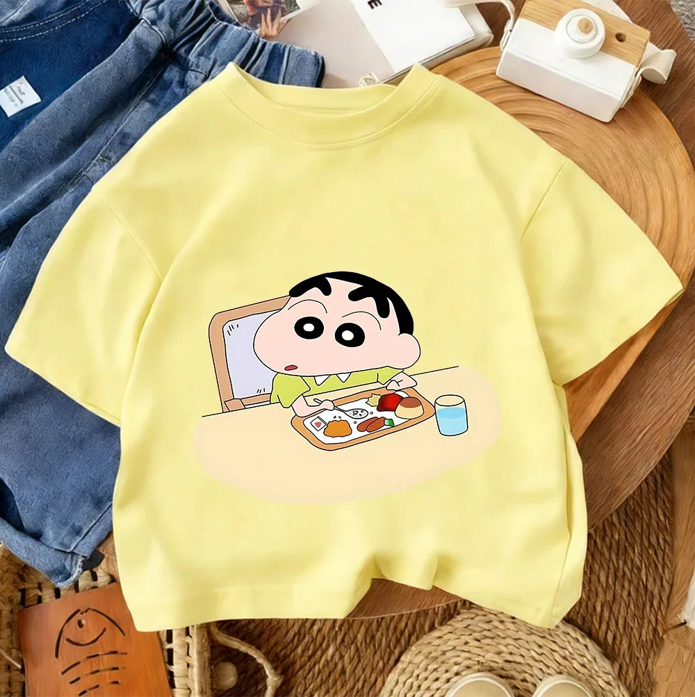 Summer Trendy Casual Tee Cute Cartoon Print tops