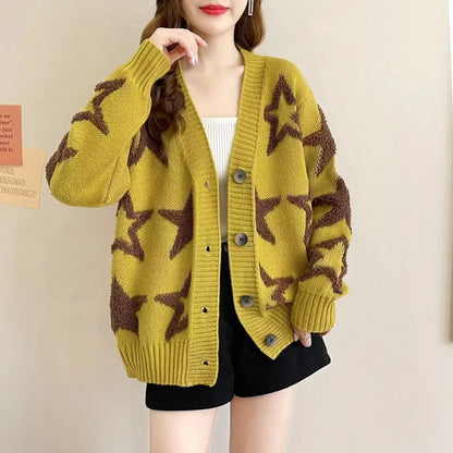 Outerwear Fashion 2025 Knitted Sweater Woman Coat Cardigan for Women Graphic Chic Youth Attractive Wear To Work Trend Casual Y2k