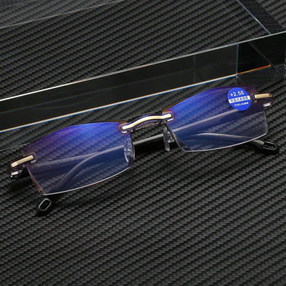 Reading Glasses Men Anti Blue Rays Presbyopia Goggles Women Vintage Rimless Eyewear Diopter +1.0 1.5 2.0 2.5 3.0 3.5 4.0 Окуляри