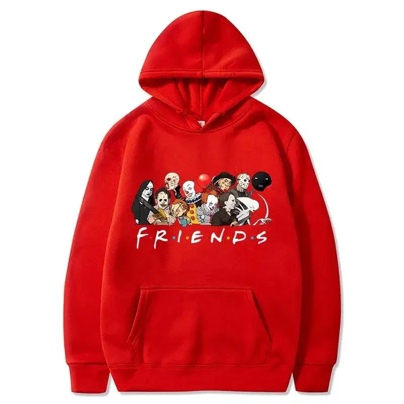Halloween Hoodies Men Fashion Long Sleeve Friends Sweatshirts Women Novelty Horror Movie Casual Harajuku Pullovers Sudaderas