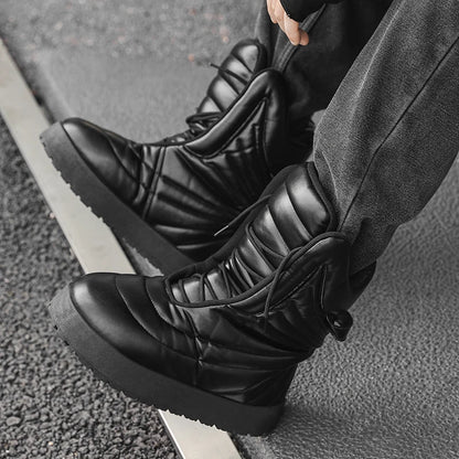 Men's high top sneakers for autumn and winter, thick, warm, versatile, trendy, bread shoes, casual sports shoes, snow boots