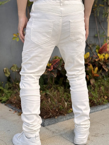 Fashionable Men's Jeans   Cool and Stylish Hip Hop Style Casual Pants   White Cotton Blended Fabric   Breathable and Comfortable
