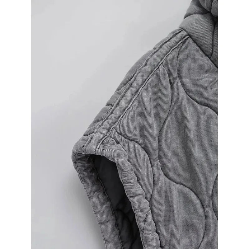 2026 Autumn Winter Fashion Washing Waistcoat Vintage Sleeveless Female Outerwear Chic Vest Tank Top Women Standing Collar Light