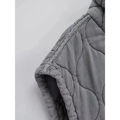 2026 Autumn Winter Fashion Washing Waistcoat Vintage Sleeveless Female Outerwear Chic Vest Tank Top Women Standing Collar Light