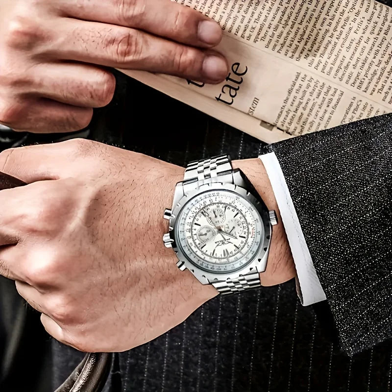 High-End Men's Watches Are a Stylish and Functionally Practical Mechanical Timepiece Made of Stainless Steel, Featuring a Hollow Design and a Large Dial. Its Attractive Appearance Makes It Suitable for Everyday Gifts, and It