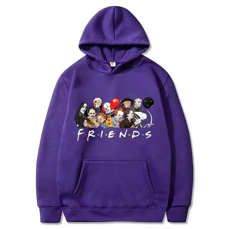 Halloween Hoodies Men Fashion Long Sleeve Friends Sweatshirts Women Novelty Horror Movie Casual Harajuku Pullovers Sudaderas