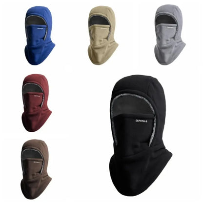 Warm Headgear Fleece Balaclava Cycling Cap Cold-proof Windproof Warm Hood and Hat Thicken Thermal Ski Windproof Cap Women Men