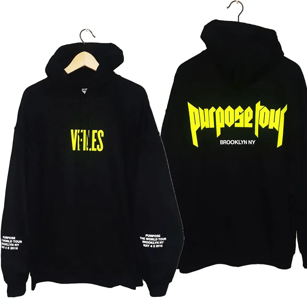 Hoodies Men Justin Bieber Purpose Tour fashion Print Hip Hop Streetwear Fleece Warm Hoody Men Women Pullover Hoodie Sweatshirt