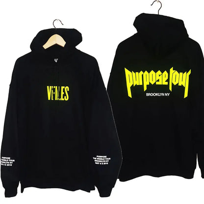 Hoodies Men Justin Bieber Purpose Tour fashion Print Hip Hop Streetwear Fleece Warm Hoody Men Women Pullover Hoodie Sweatshirt