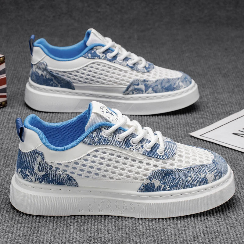 New Sneakers Casual Mens Designer Ethnic Style Board Shoes Fashion Fabric Breathable Increased Internal Flat Platform Shoes39-44