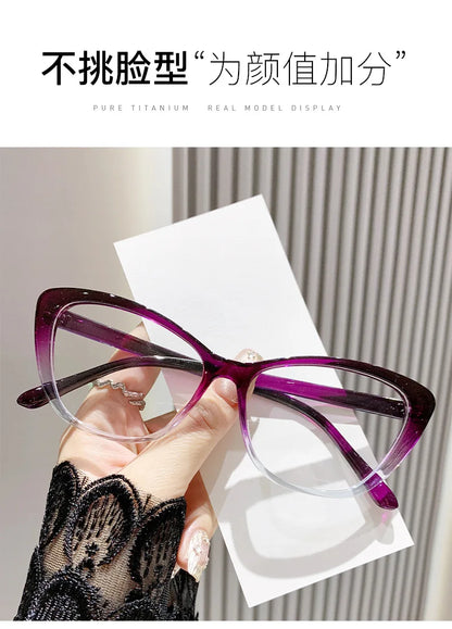 Fashion Ladies Reading Glasses Women Men Trendy Luxury Design Presbyopia Eyeglasses Cat Eye Anti-blue Light Eyewear for Female