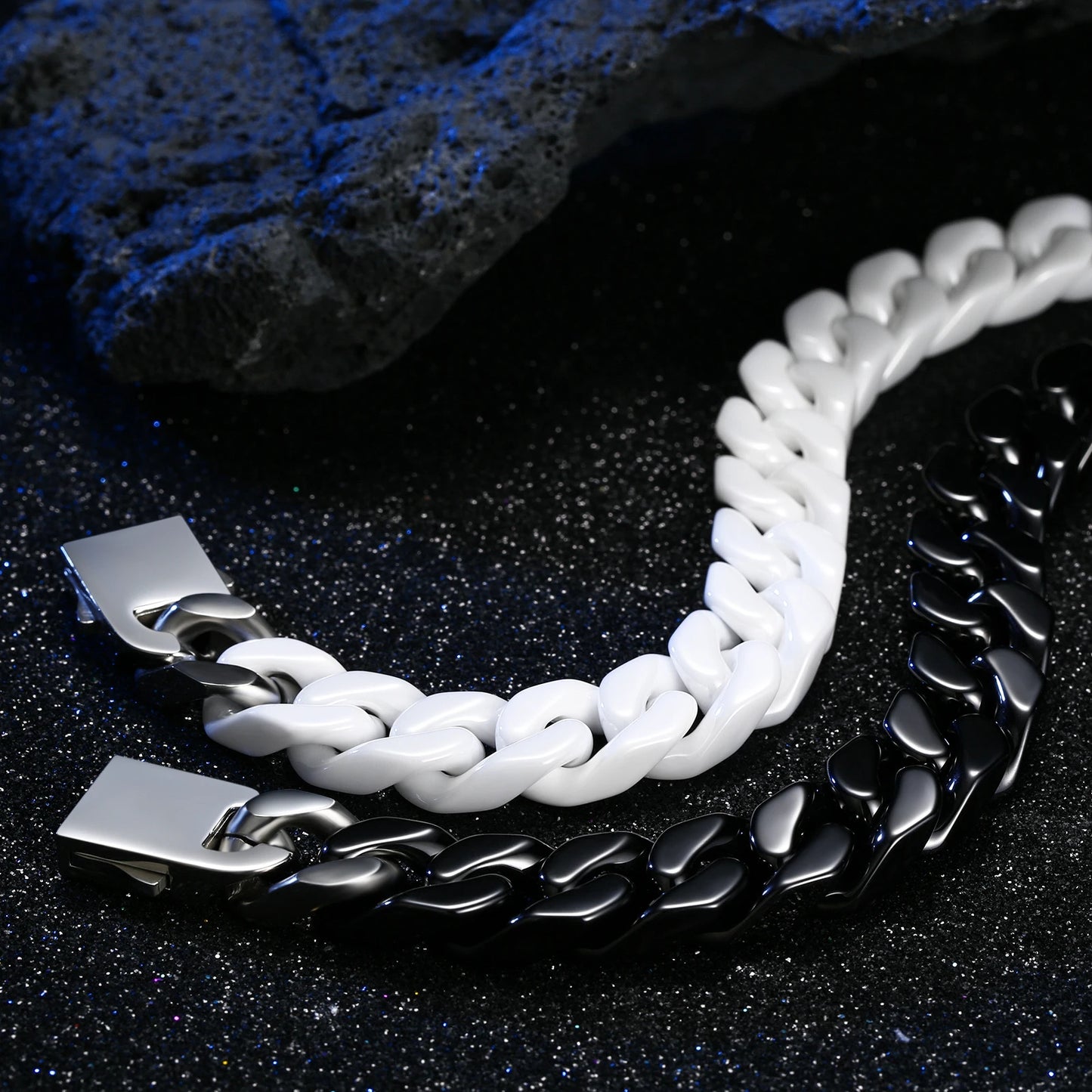 Men's Cuban Link Ceramic Bracelet Hypoallergenic