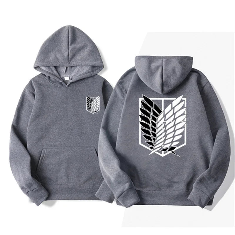 Men's Hoodie Anime Hoodies Men and Women Streetwear Pullover Harajuku Shingeki No Kyojin Hoodies Sweatshirt