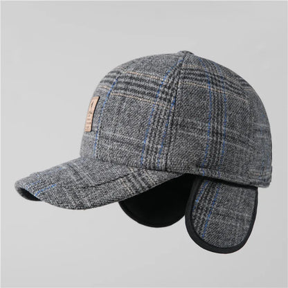 Warm Winter Baseball Cap with Ear Flaps for Men