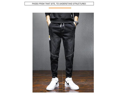 Mens Jeans Harem Pants Fashion Pockets Desinger Loose fit Baggy Moto Jeans Men Stretch Retro Streetwear Relaxed Tapered Jeans