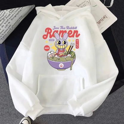 Hoodie Digital Circus Jax Ramen Fashionable and Fun Women Caine Pomni Hoodie Men Cute Rabbit Noodle Printed Hoodie