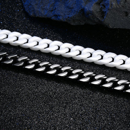 Men's Cuban Link Ceramic Bracelet Hypoallergenic