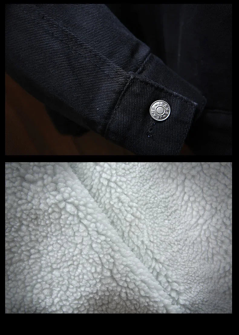 Men Winter Jean Jackets Outerwear Warm Denim Coats New Men Large Size Wool Liner Thicker Winter Denim Jackets