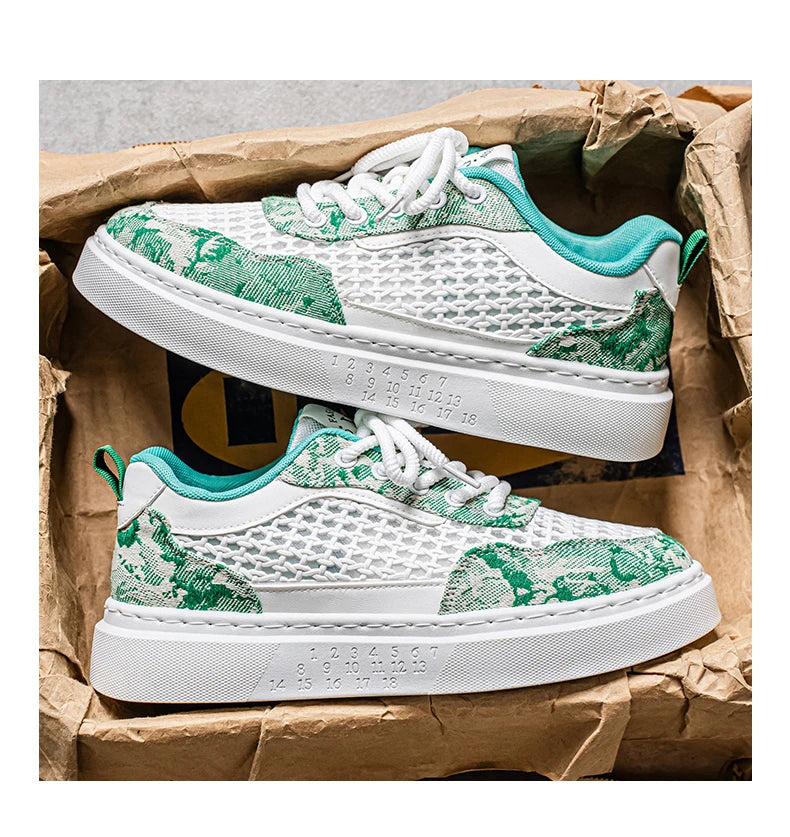 New Sneakers Casual Mens Designer Ethnic Style Board Shoes Fashion Fabric Breathable Increased Internal Flat Platform Shoes39-44