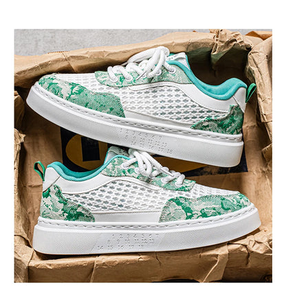 New Sneakers Casual Mens Designer Ethnic Style Board Shoes Fashion Fabric Breathable Increased Internal Flat Platform Shoes39-44