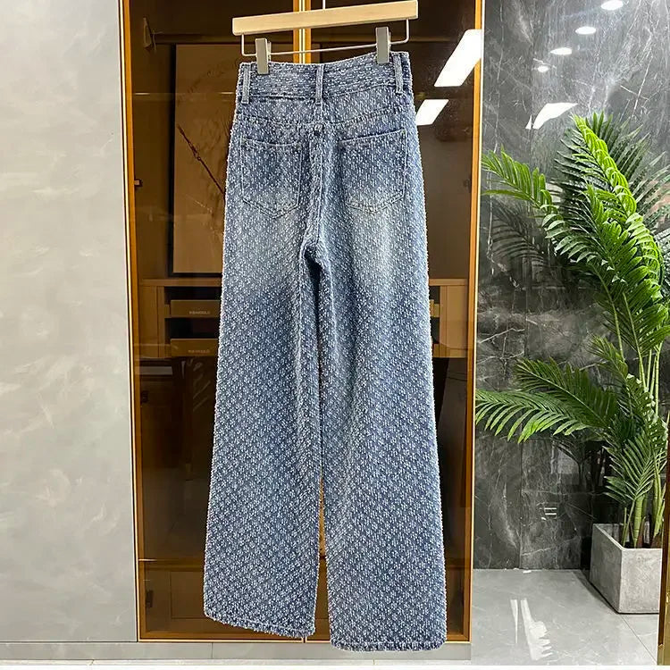 Jeans Women Spring Summer Straight Leg Jeans Women New Design Sense for Women Loose Fitting High Waisted Wide Leg Pants