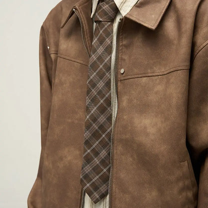 Outerwear Loose Fit Men Jackets Solid Color Thick Turn Down Collar Jacket Long Sleeves Windproof Flight Jacket Daily Commute