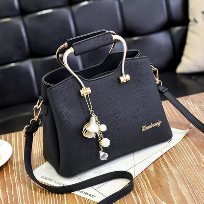 Luxury Handle Bags For Women PU Leather Pendant Crossbody
