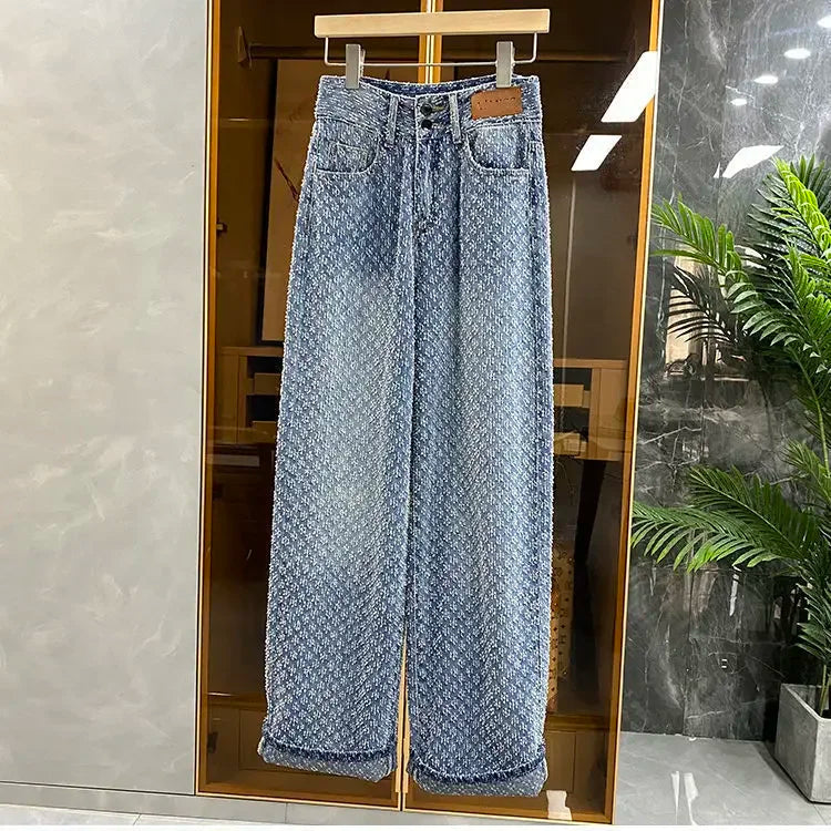Jeans Women Spring Summer Straight Leg Jeans Women New Design Sense for Women Loose Fitting High Waisted Wide Leg Pants