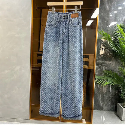 Jeans Women Spring Summer Straight Leg Jeans Women New Design Sense for Women Loose Fitting High Waisted Wide Leg Pants