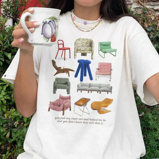 Vintage Fashion T Shirts Tops Unisex Clothing