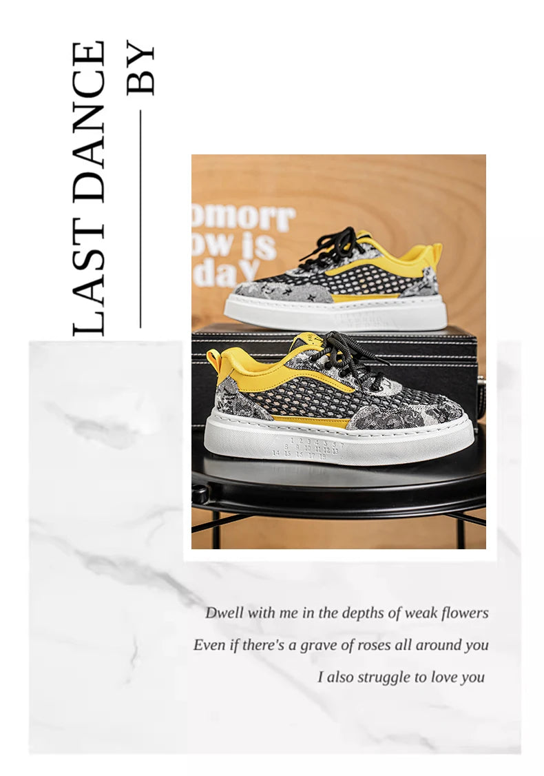 New Sneakers Casual Mens Designer Ethnic Style Board Shoes Fashion Fabric Breathable Increased Internal Flat Platform Shoes39-44
