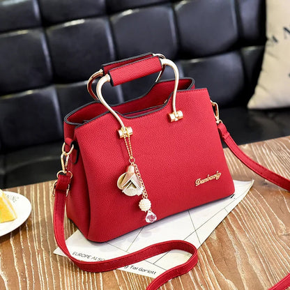 Luxury Handle Bags For Women PU Leather Pendant Crossbody